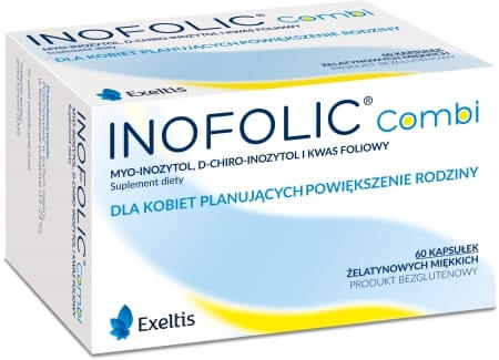 Inofolic Combi, kapsułki miękkie dla kobiet planujących powiększenie rodziny, 60 szt.