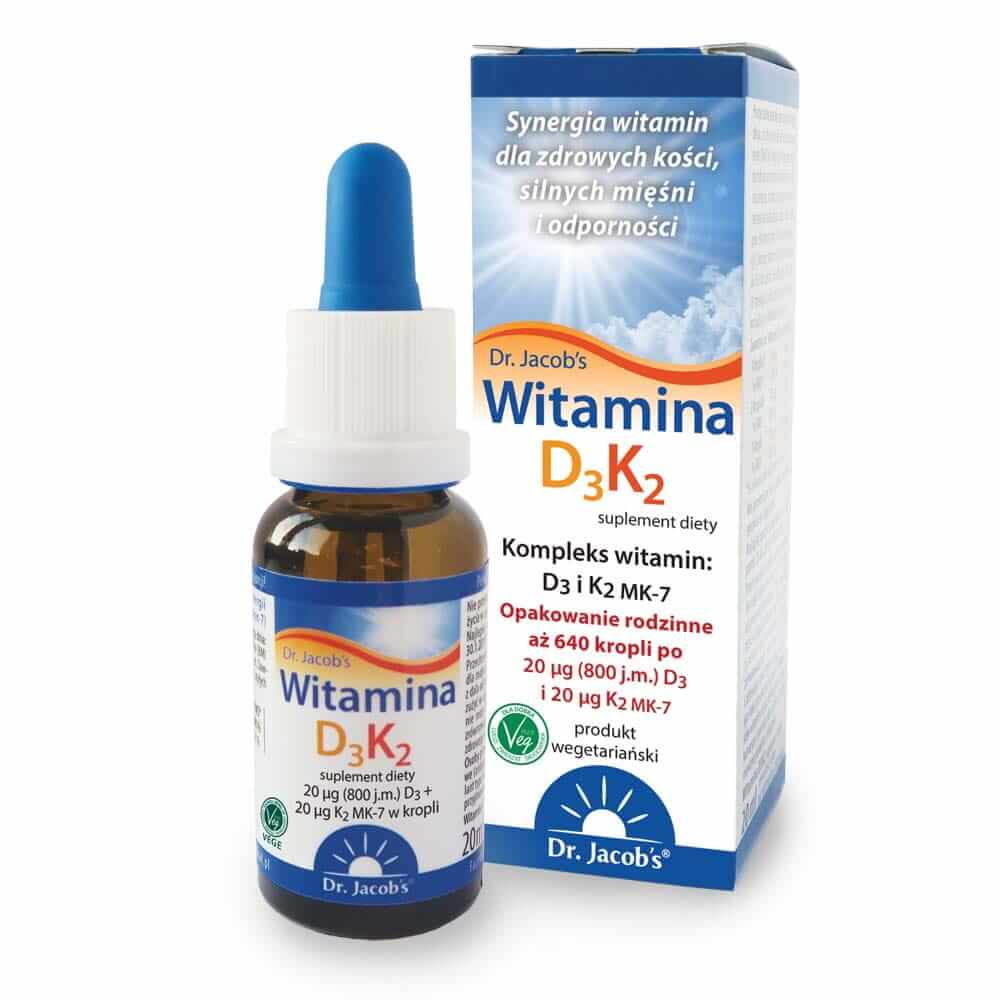 Dr. Jacob's Witamina D3K2, krople w butelce, 20 ml
