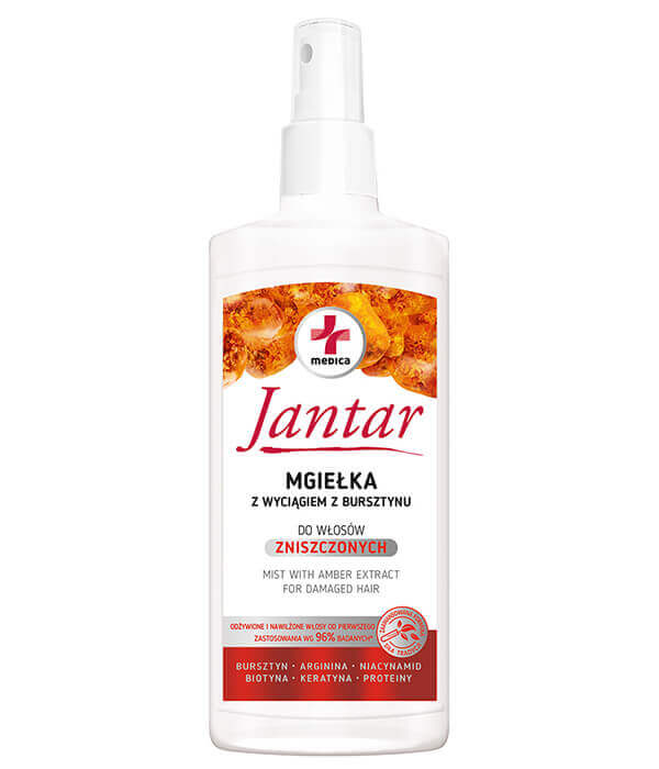 Jantar Medica, mgiełka z wyciągiem z bursztynu do włosów zniszczonych, 200 ml
