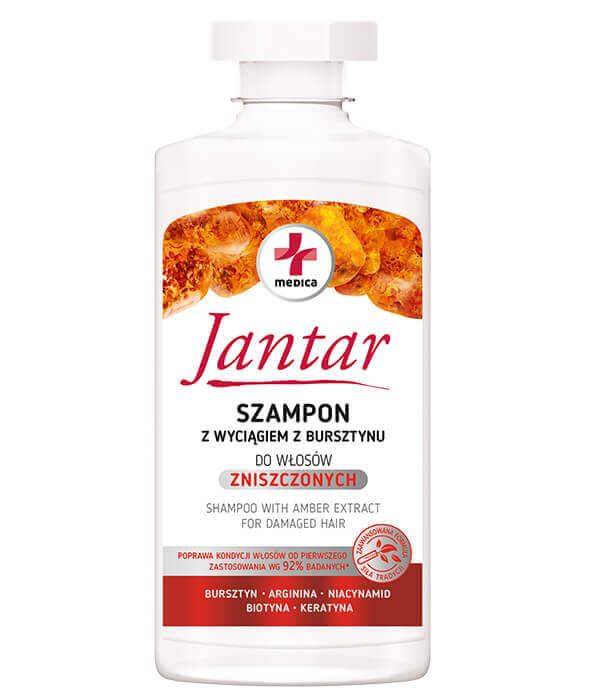 Jantar Medica, szampon z wyciągiem z bursztynu, 330 ml