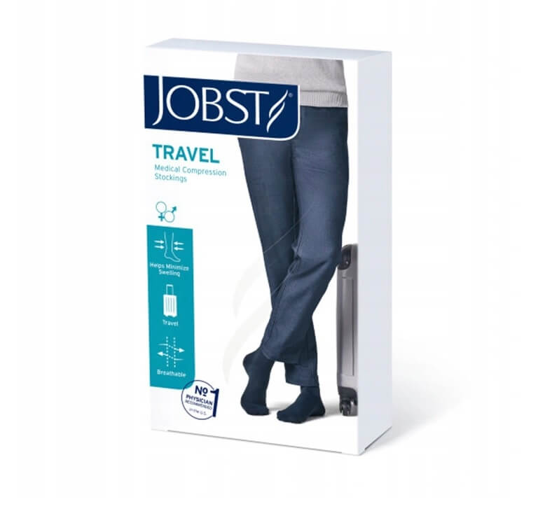 JOBST Travel, podkolanówki uciskowe dla podróżujących 15-20mmHg rozmiar 5 czarne, 1 para