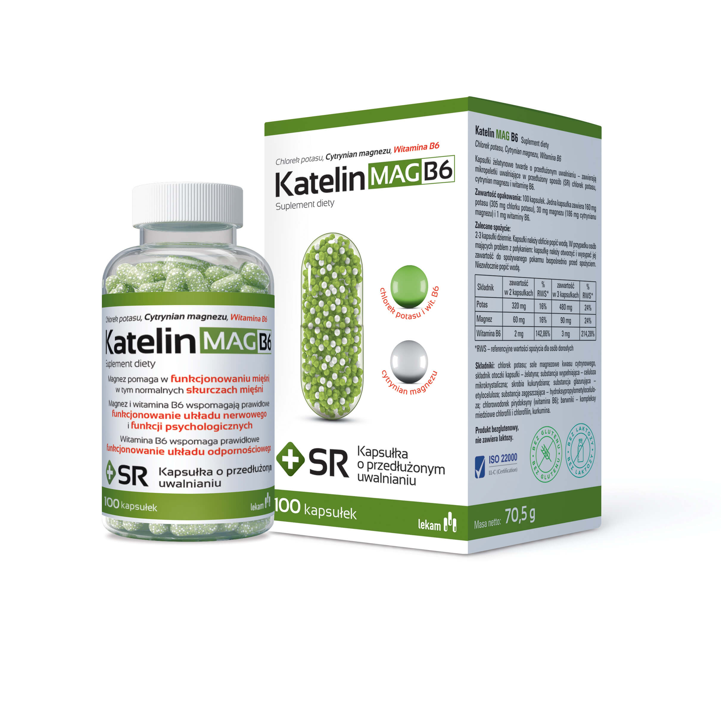 Katelin MAG B6, kapsułki z witaminą B6 i magnezem, 100 szt.