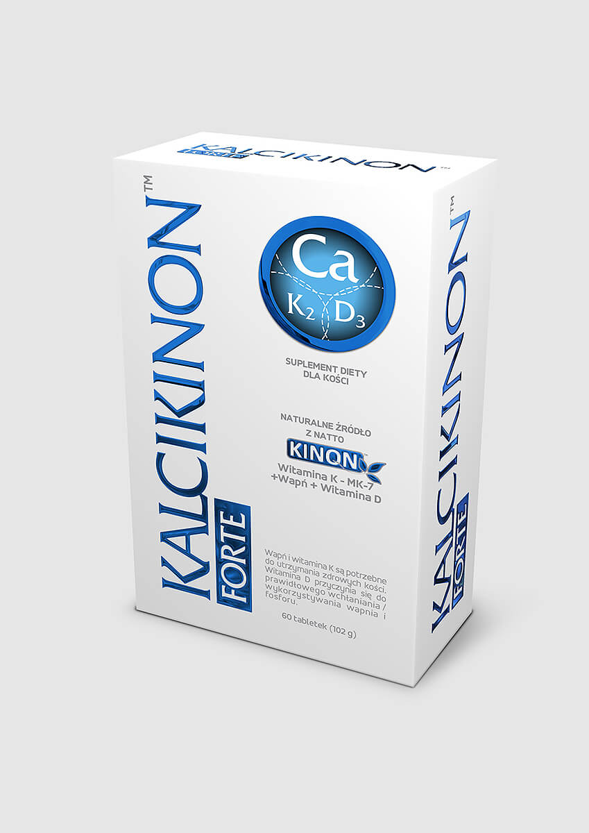 Kalcikinon Forte, tabletki ze składnikami wspierającymi utrzymanie mocnych kości, 60 szt.