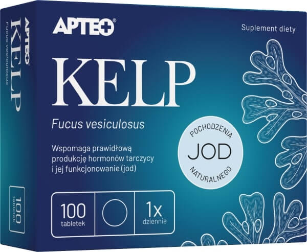 Kelp APTEO, tabletki z jodem wspierającym pracę tarczycy, 100 szt.
