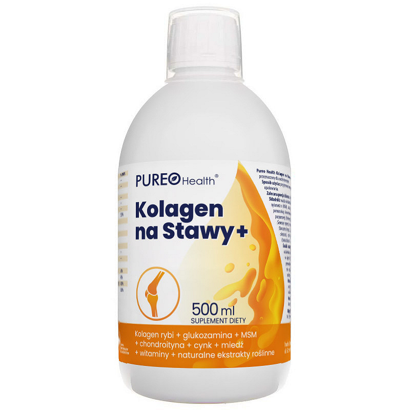 PUREO HEALTH Kolagen na Stawy+, płyn ze składnikami wspierający mocne kości i stawy, 500 ml