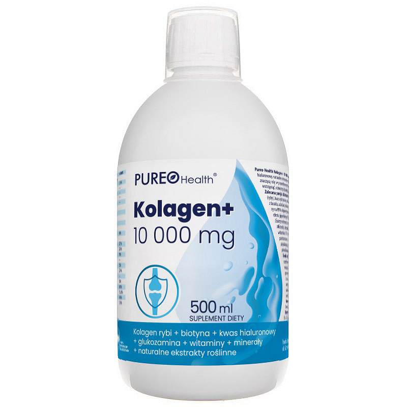 PUREO Health Kolagen+, płyn ze składnikami wpływającymi na prawidłowe funkcjonowanie ogranizmu, 500 ml