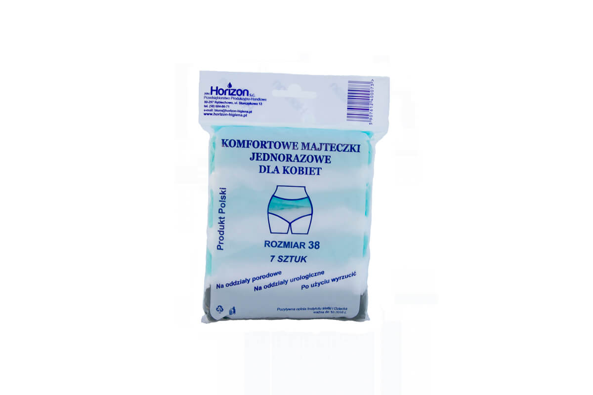 Majtki higieniczne poporodowe jednorazowe, rozmiar 38, 7 szt.