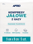 Kompresy jałowe z gazy 9 cm x 9 cm, 5 szt.