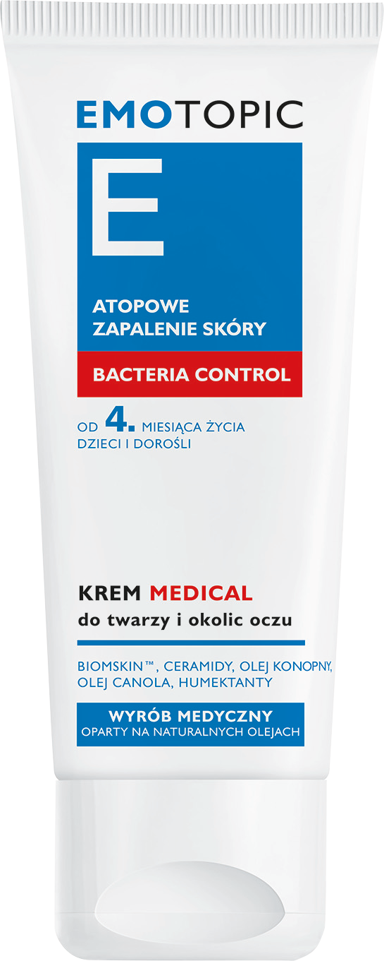 Emotopic krem do twarzy i okolic oczu do stosowania przy atopowym zapaleniu skóry, 50 ml