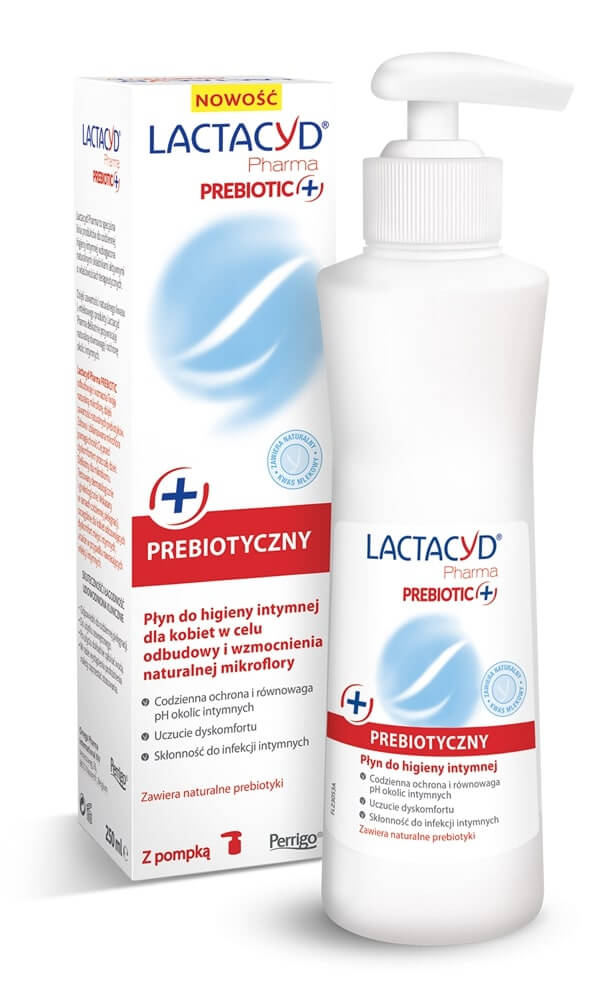 Lactacyd Pharma Prebiotic + Płyn do higieny intymnej, wzbogacony o naturalne prebiotyki, 250 ml