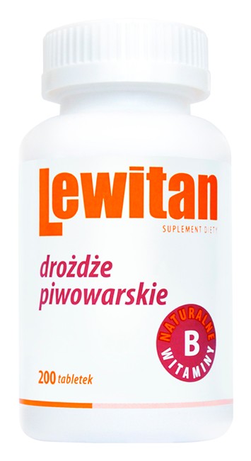 Lewitan drożdże piwowarskie, tabletki z naturalnymi witaminami z grupy B, 200 szt.