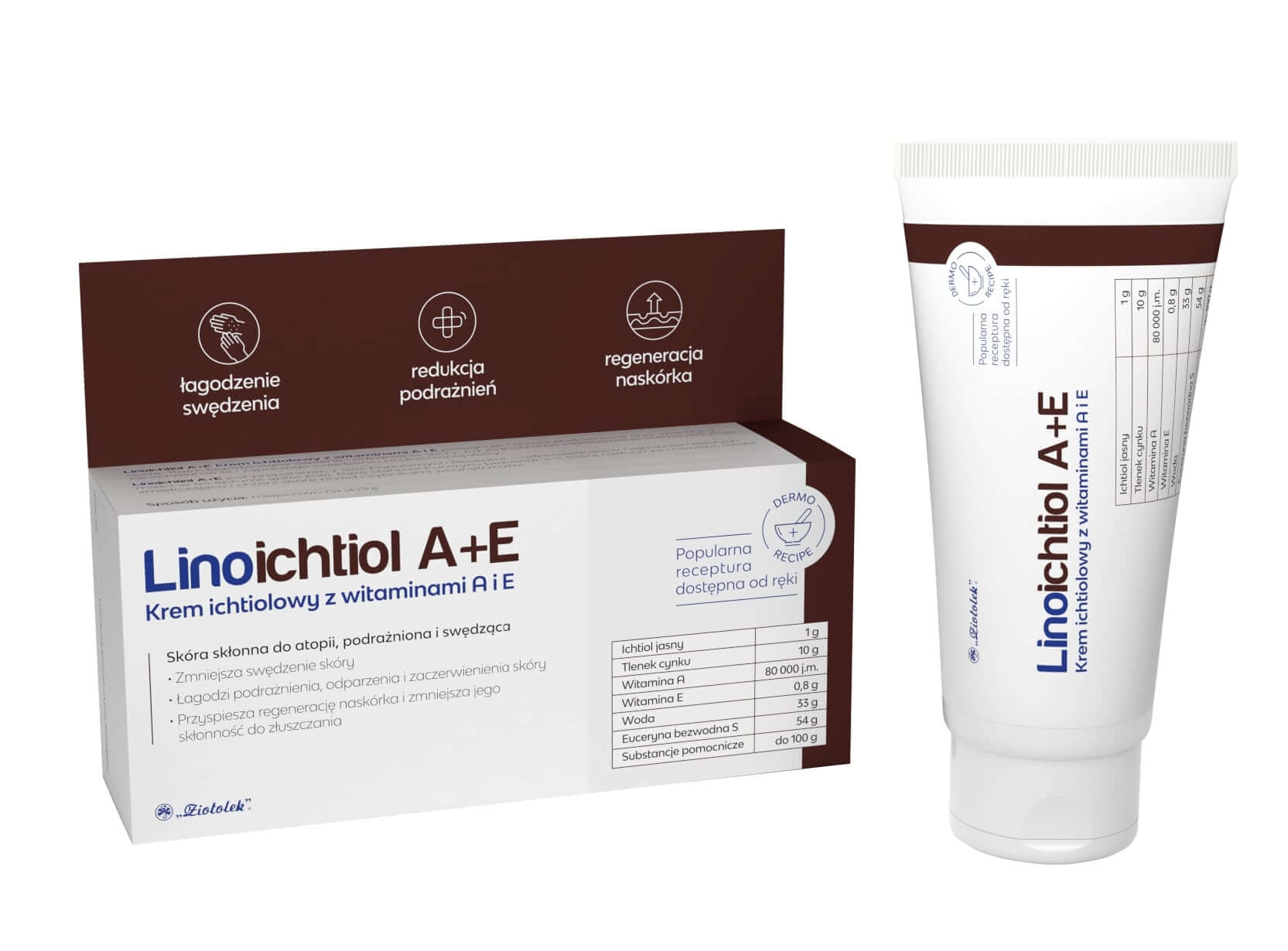 LINOICHTIOL A+E , krem ichtiolowy z witaminami A i E, 50 g