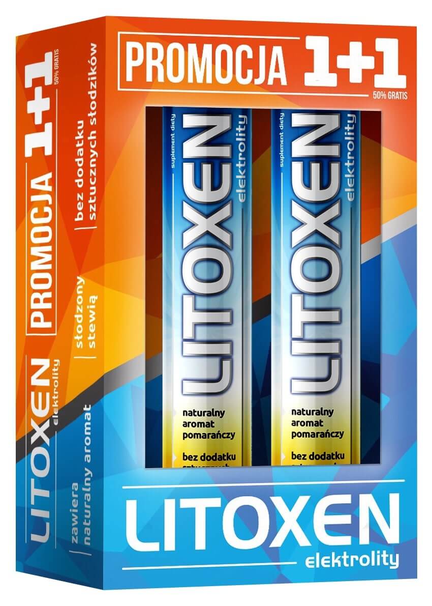 Litoxen Elektrolity, zestaw: tabletki musujące z elektrolitami, 2 x 20 szt.