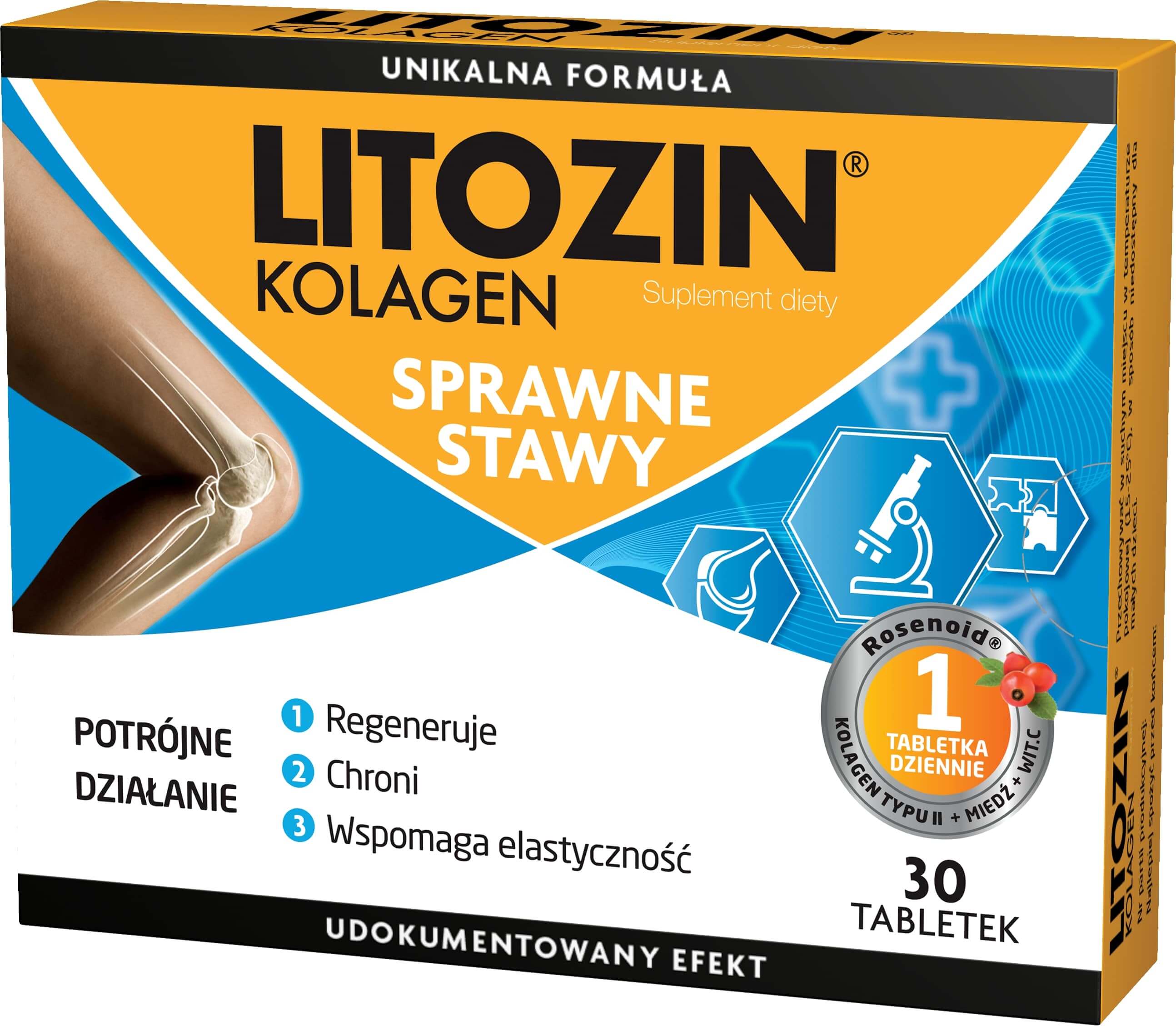 Litozin Kolagen, tabletki ze składnikami wspierającymi sprawne stawy, 30 szt.