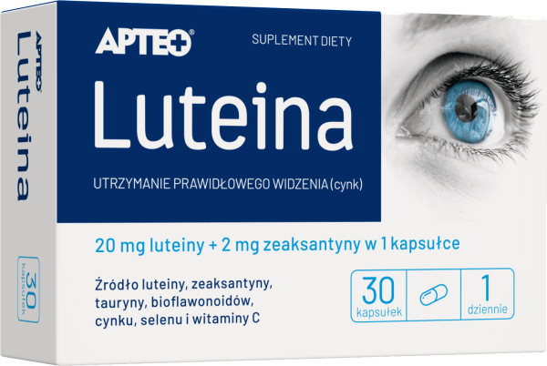 Luteina APTEO kapsułki ze składnikami pomagającym zmniejszyć zmęczenie oczu, 30 szt.