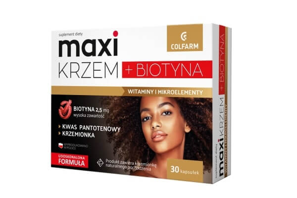 Maxi Krzem + Biotyna, kapsułki twarde, 30 szt.
