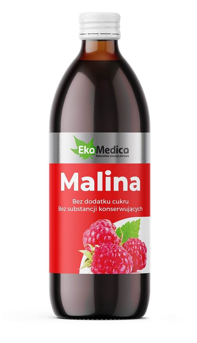 EkaMedica Malina , płyn bez dodatku cukru i substancji konserwujących, 500 ml
