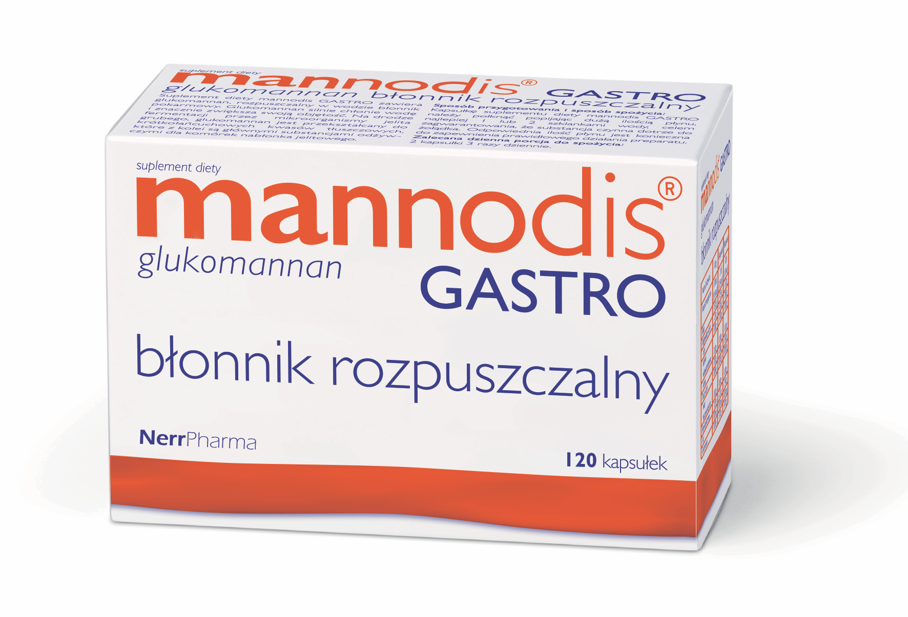 Mannodis GASTRO, kapsułki z błonnikiem rozpuszczalnym, 120 szt.