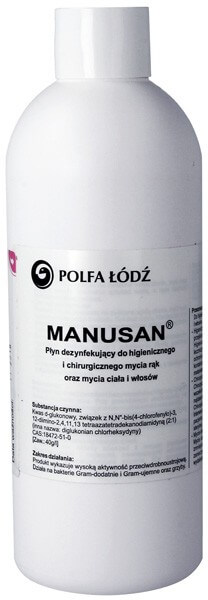 MANUSAN płyn dezynfekujący bez dozownika, 500 ml