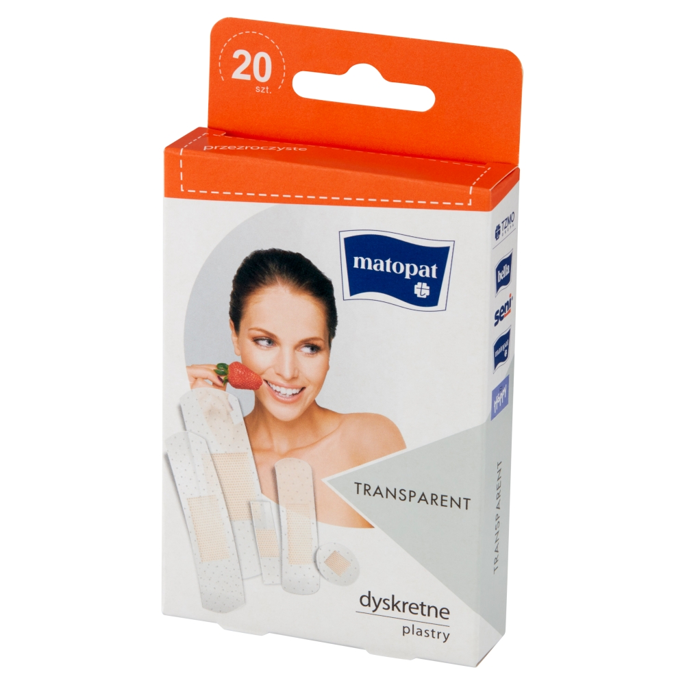 Matopat Transparent, zestaw plastrów, przezroczyste, 20 szt.