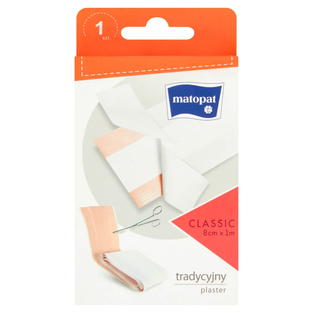 Matopat Classic Plaster do cięcia, plaster tkaninowy, 8 cm x 1 m, 1 szt.