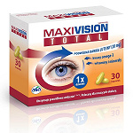 MaxiVision Total kapsułki z luteiną polecane dla osób noszących okulary, 30 szt.