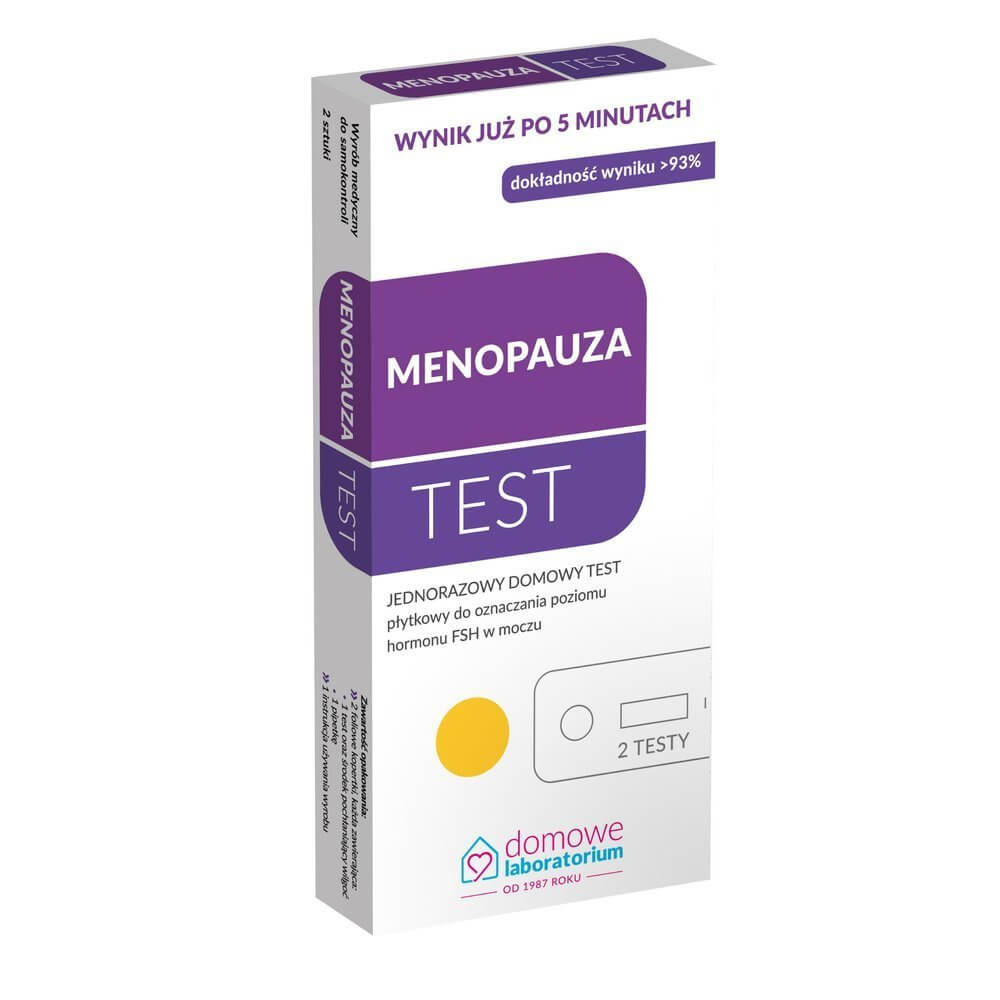 Test Menopauza, płytkowy do oznaczania poziomu hormonu FSH w moczu, 2 szt.