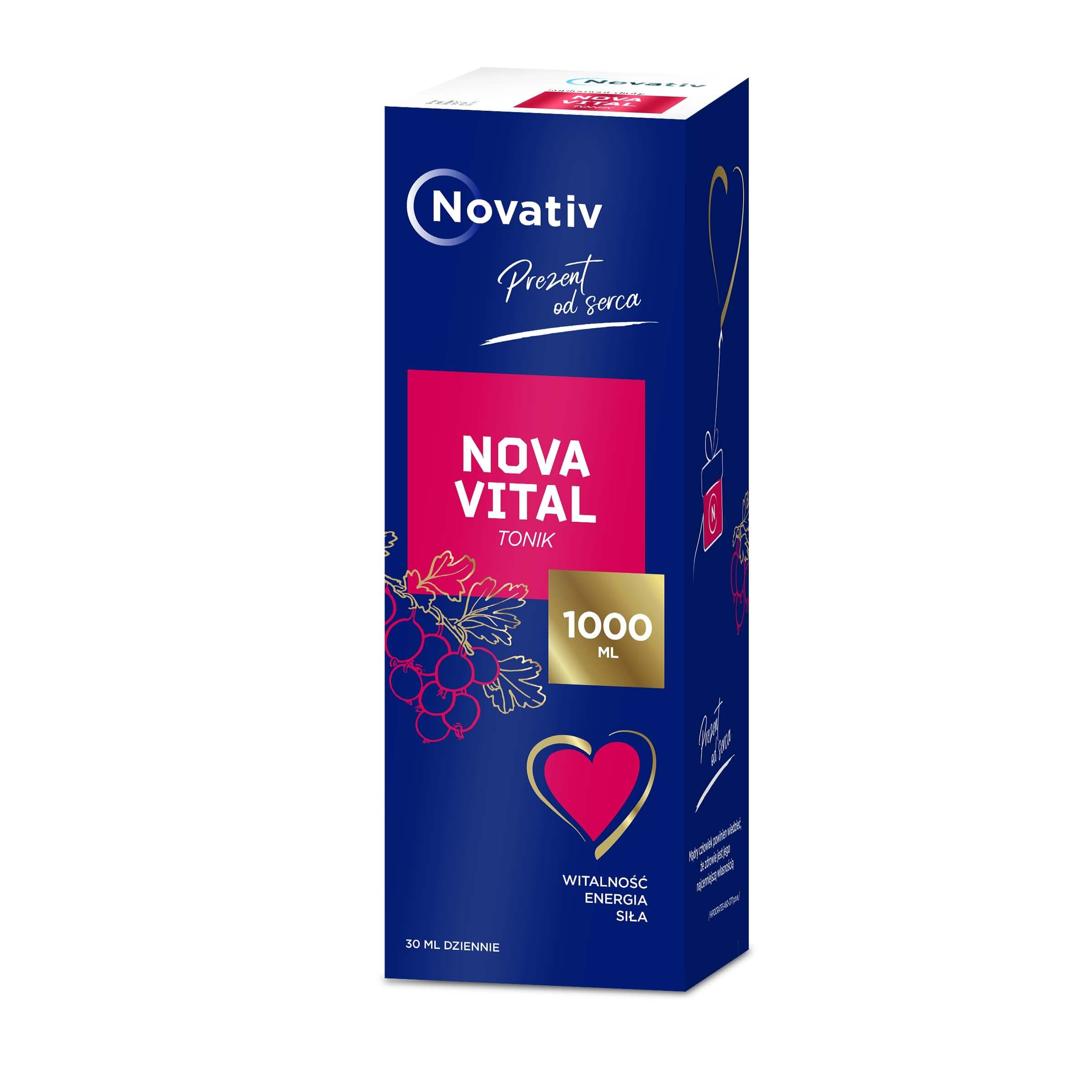 Novativ NovaVital Tonik, płyn ze składnikami wspomagającymi serce i układ nerwowy, 1 l