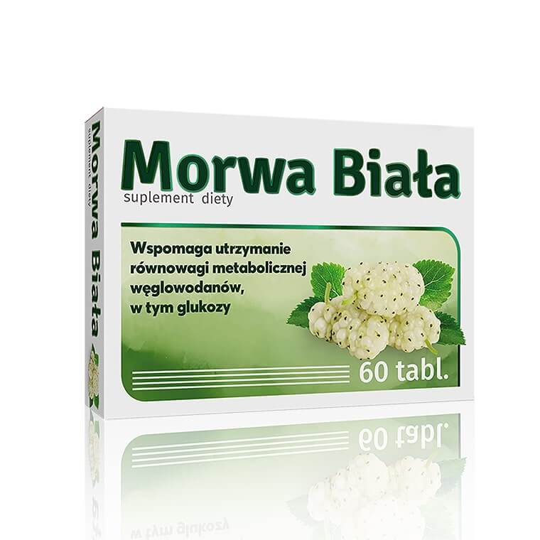 Morwa biała tabletki ze składnikami pomagającymi w utrzymaniu równowagi metabolicznej węglowodanów, 60 szt.