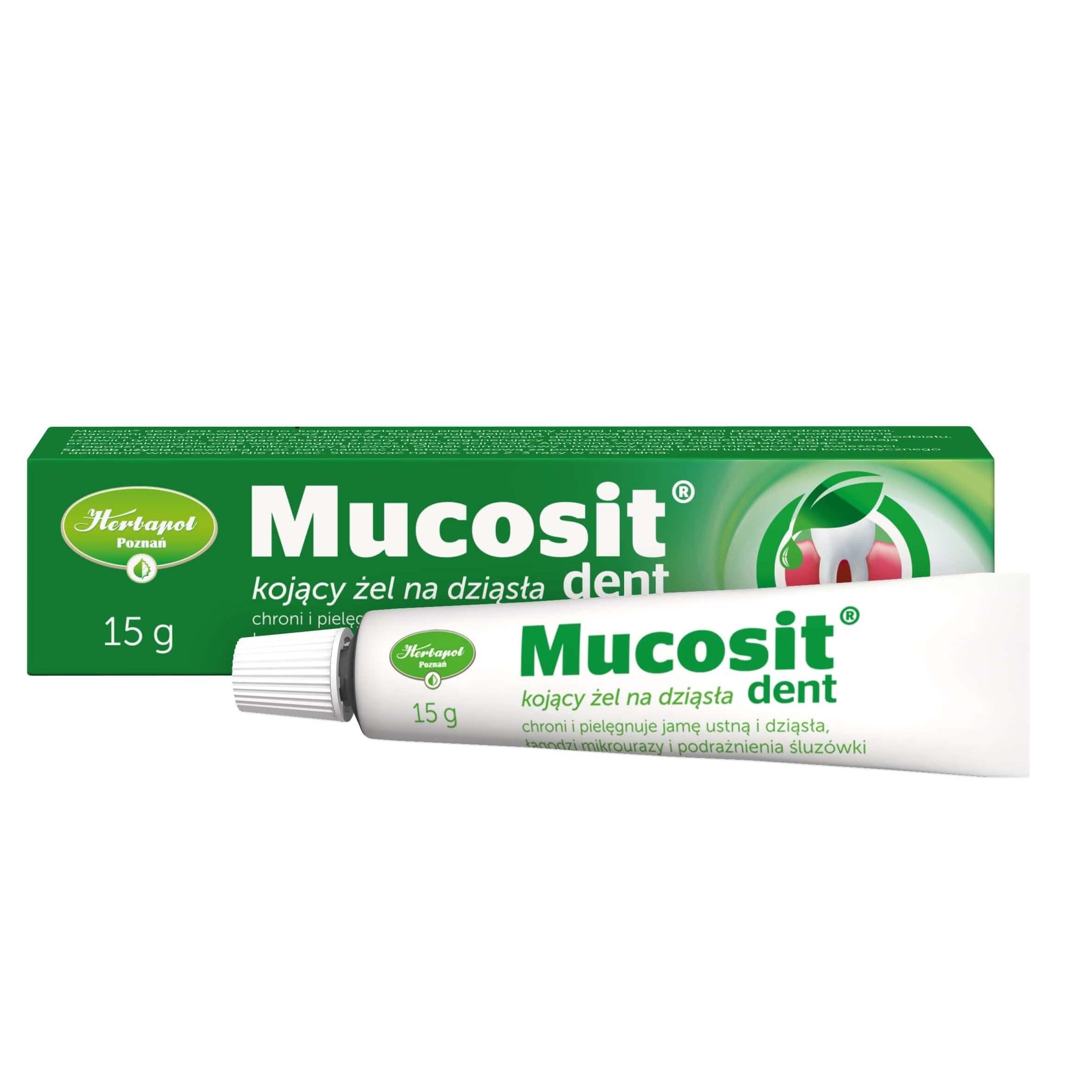 Mucosit Dent, żel do pielęgnacji jamy ustnej i dziąseł, 15 g