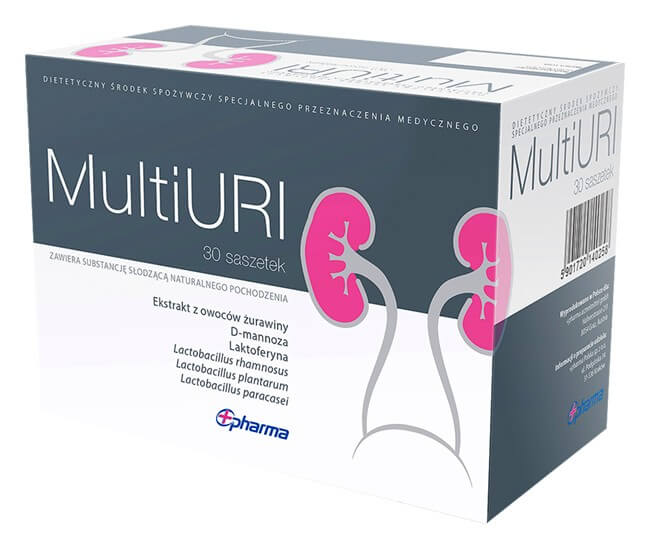 MultiUri , proszek wspomagający utrzymanie równowagi naturalnej mikroflory układu moczowo-płciowego, 30 sasz.