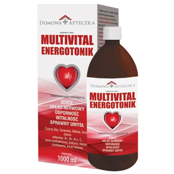 Multivital Energotonik , płyn ze składnikami wspierającymi serce i układ nerwowy, 1 l