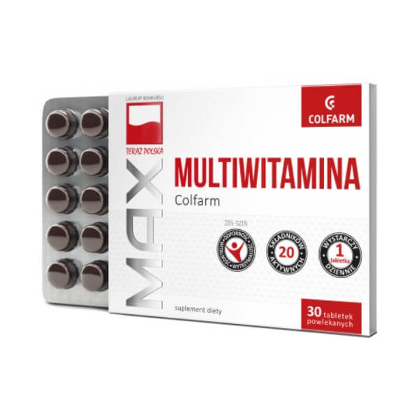 Multiwitamina Max, tabletki powlekane ze składnikami wspierającymi odporność, 30 szt.