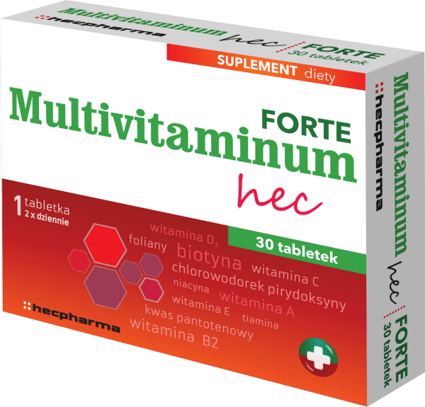 Multivitaminum Forte Hec , tabletki zawierające kompleks witamin, 30 szt.
