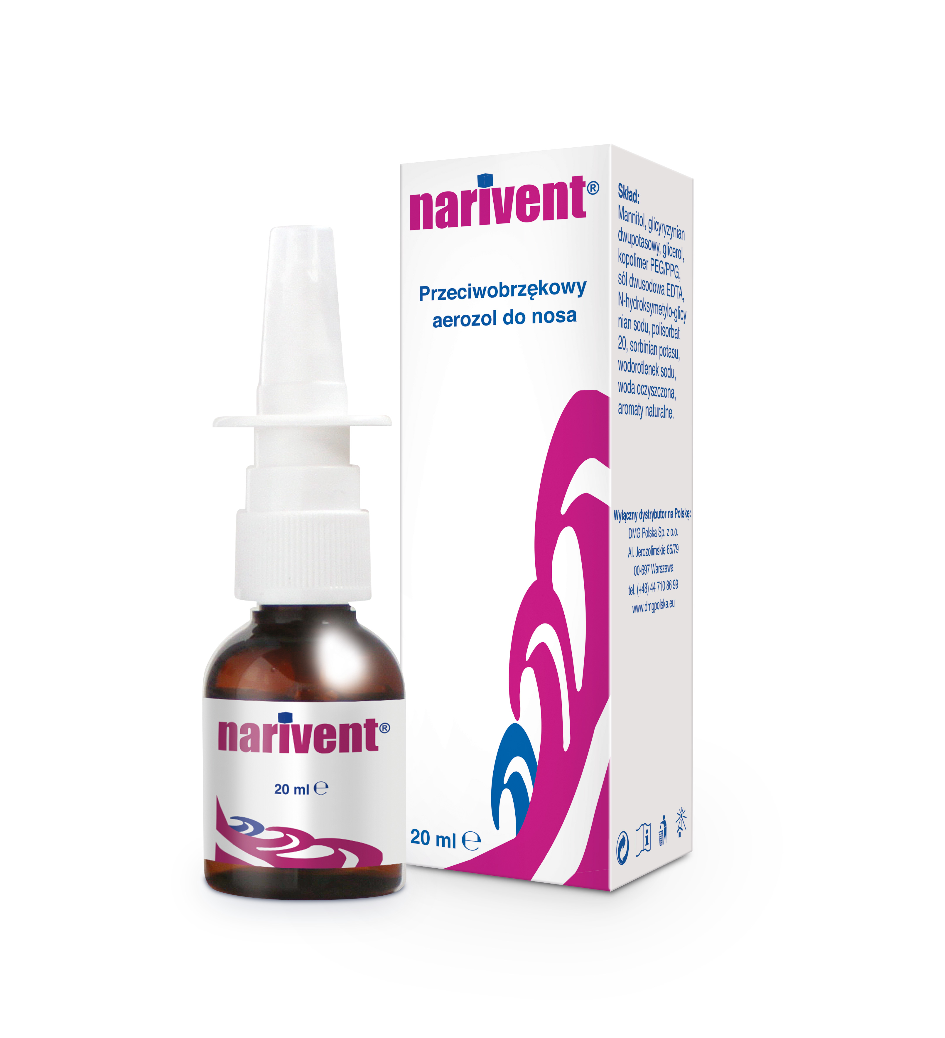 Narivent, przeciwobrzękowy aerozol do nosa, 20 ml