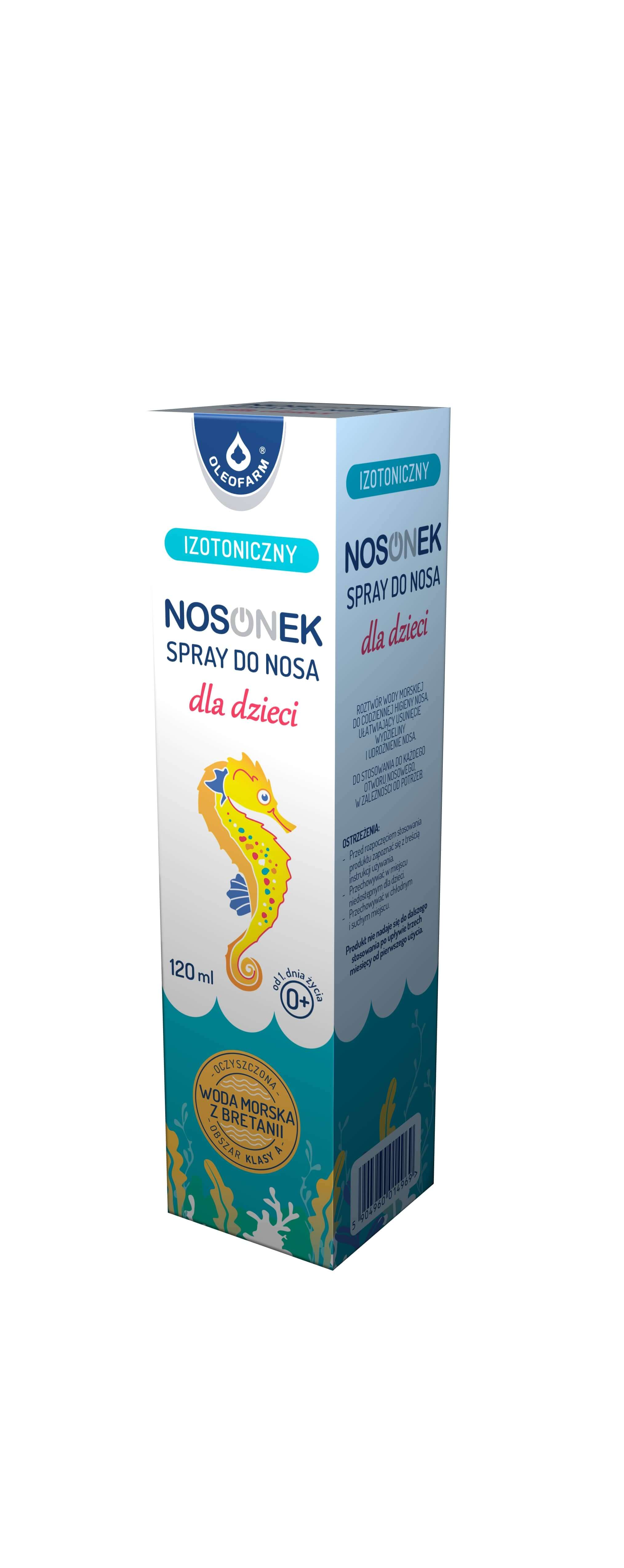 Nosonek, spray izotoniczny do nosa dla dzieci, 120 ml