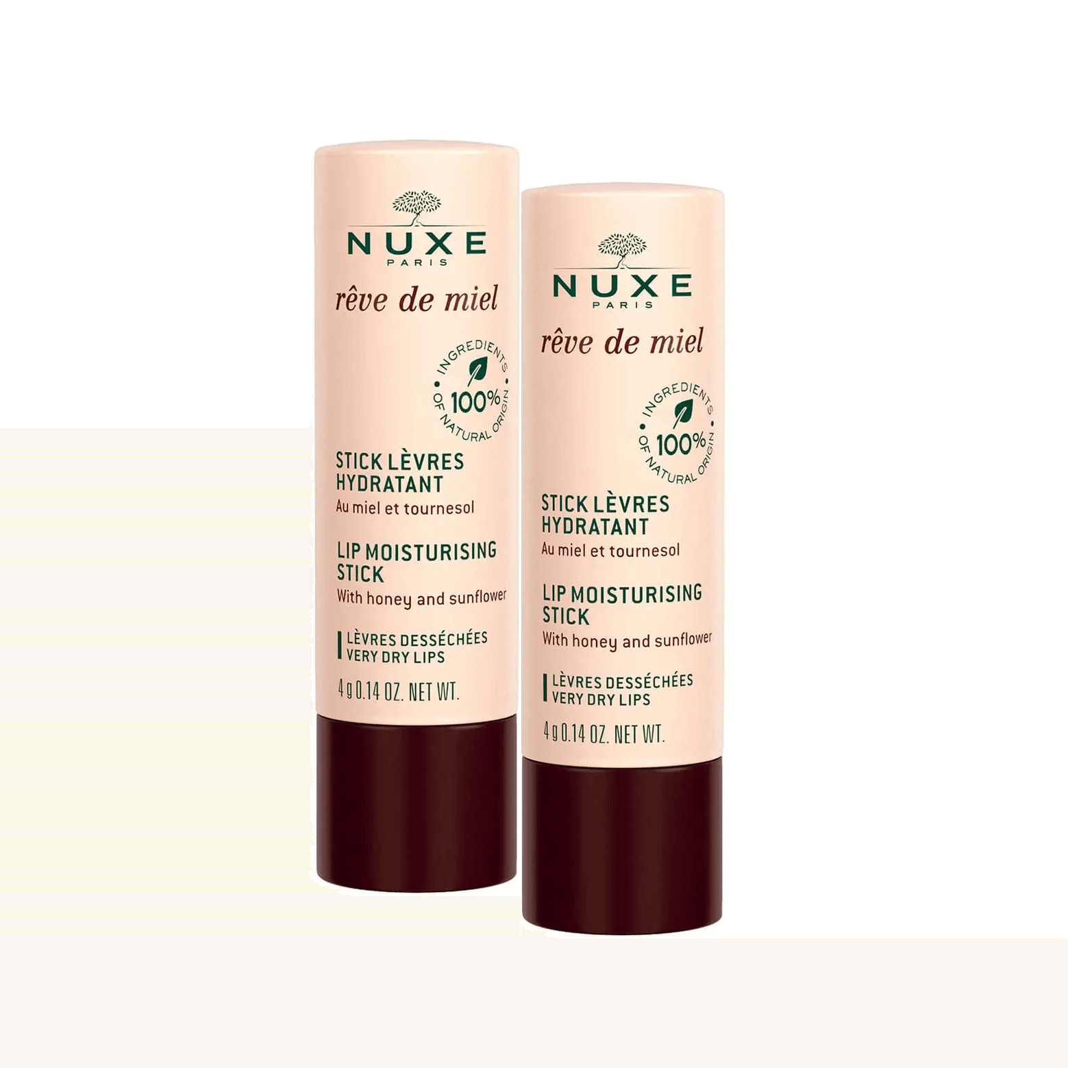 Nuxe Reve De Miel, pomadka nawilżająca do ust, 2 x 4 g