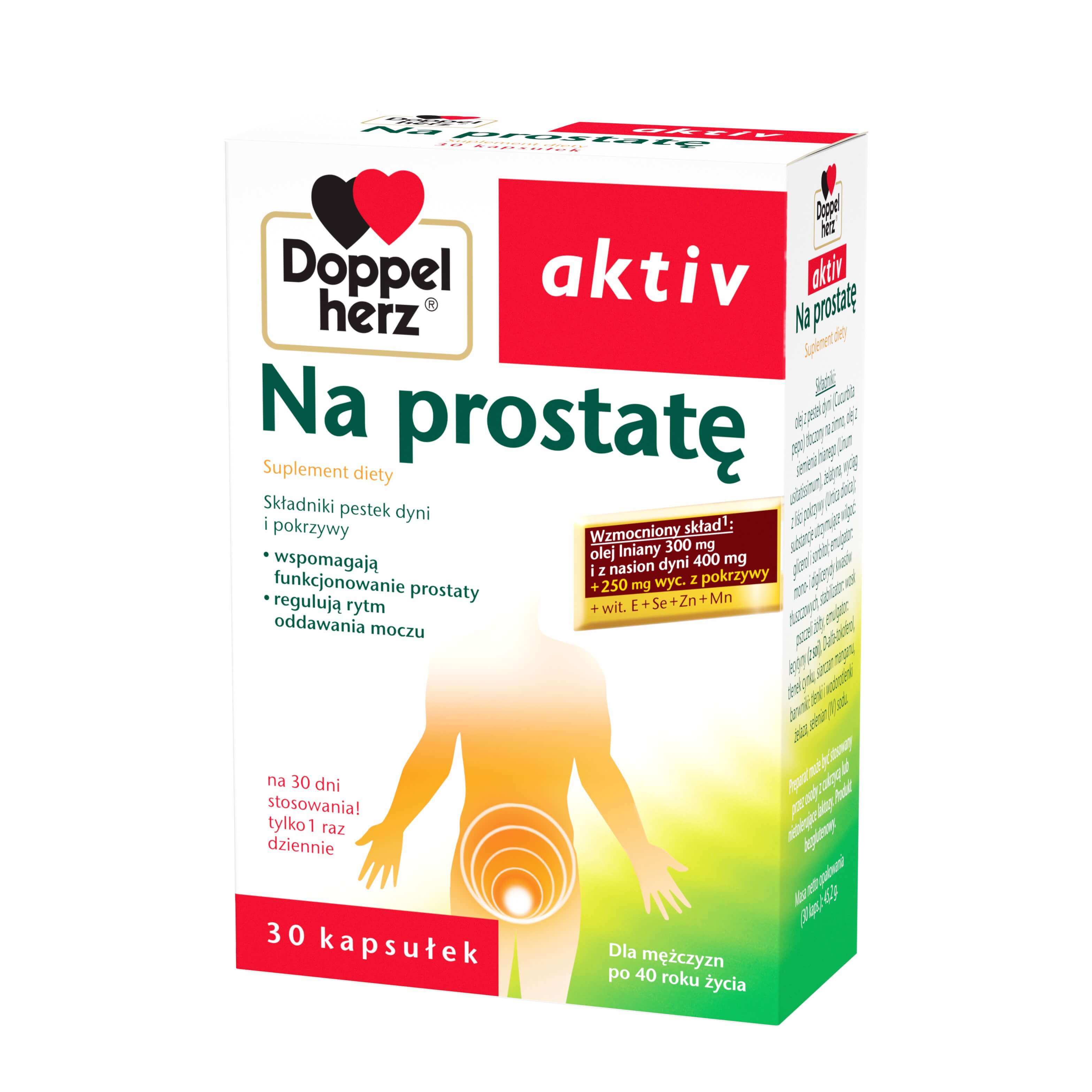 Doppelherz aktiv Na prostatę , kapsułki ze składnikami wspierającymi funkcjonowanie prostaty, 30 szt.