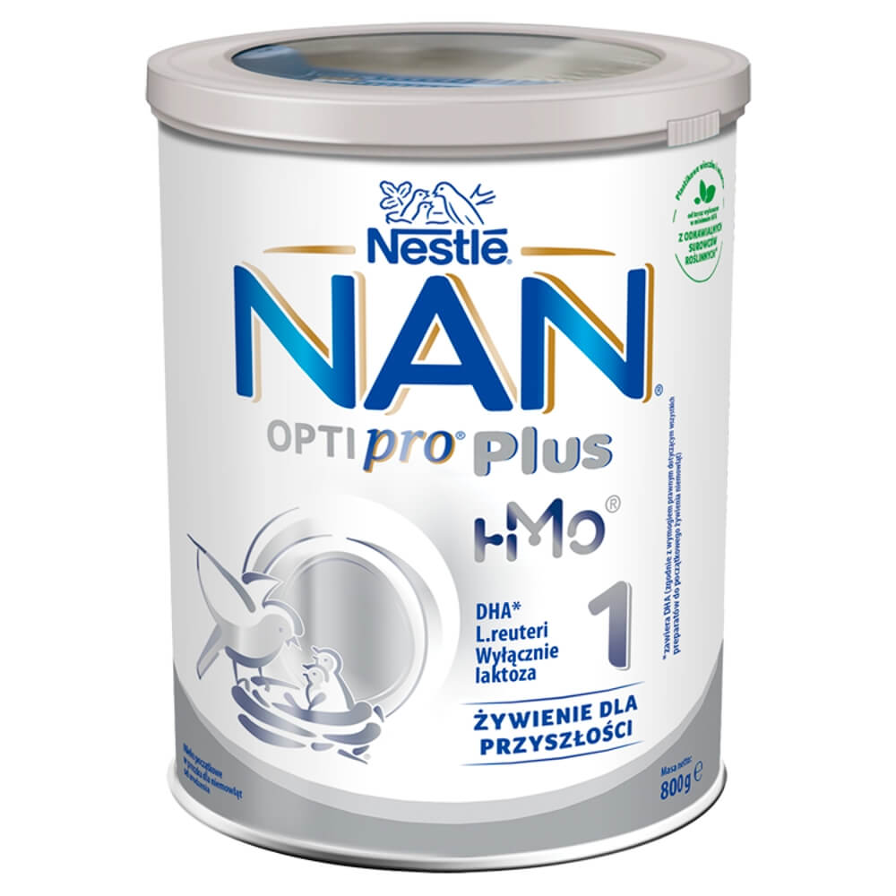 NAN OptiPro Plus 1, mleko modyfikowane początkowe w proszku dla niemowląt od urodzenia, 800 g