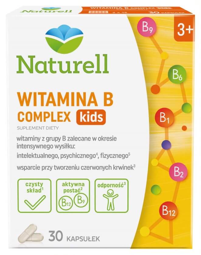 Naturell Witamina B Complex kids, kapsułki dla dzieci, 30 szt.