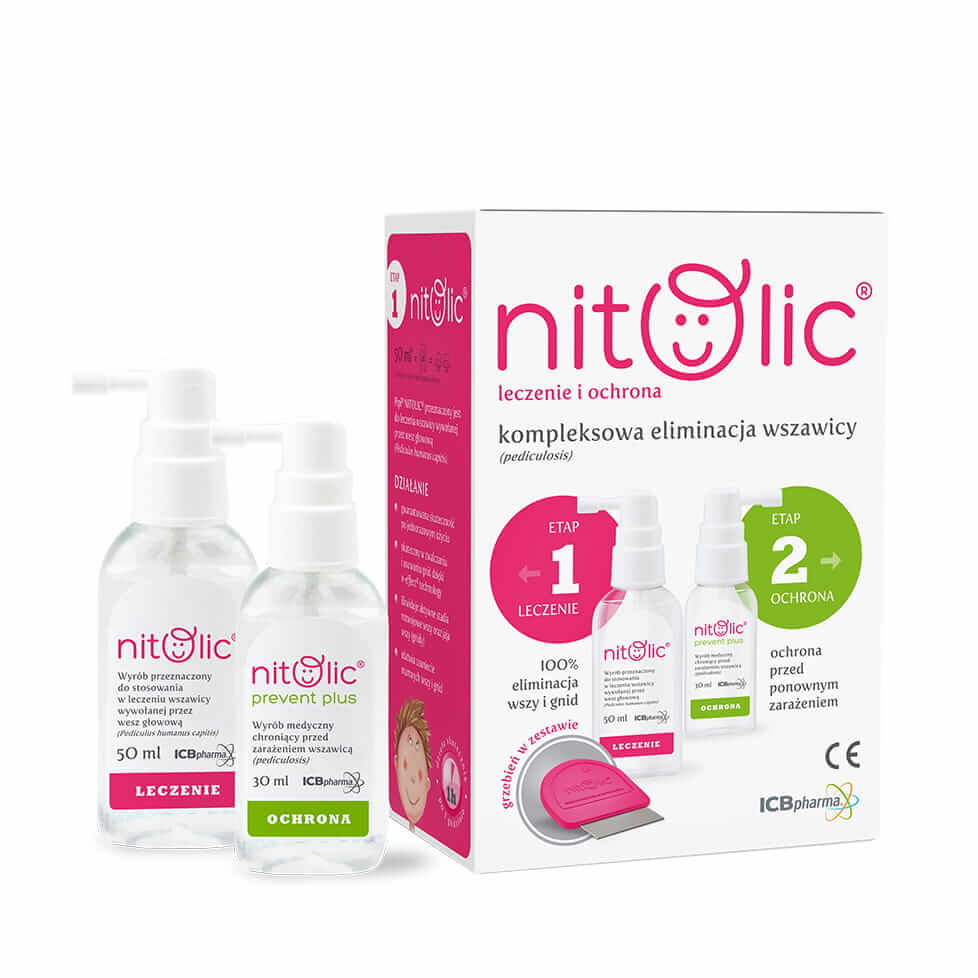 Pipi Nitolic, zestaw Leczenie i Ochrona przeciw wszawicy, 50 ml + 30 ml