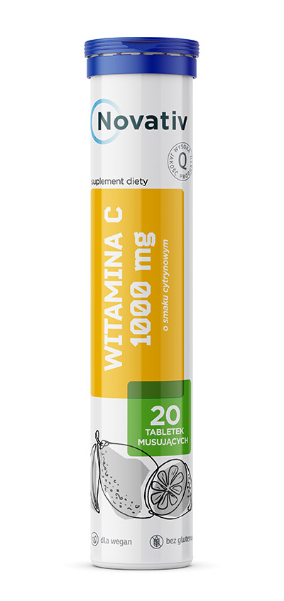 Novativ Witamina C 1000 mg tabletki musujące, 20 szt.