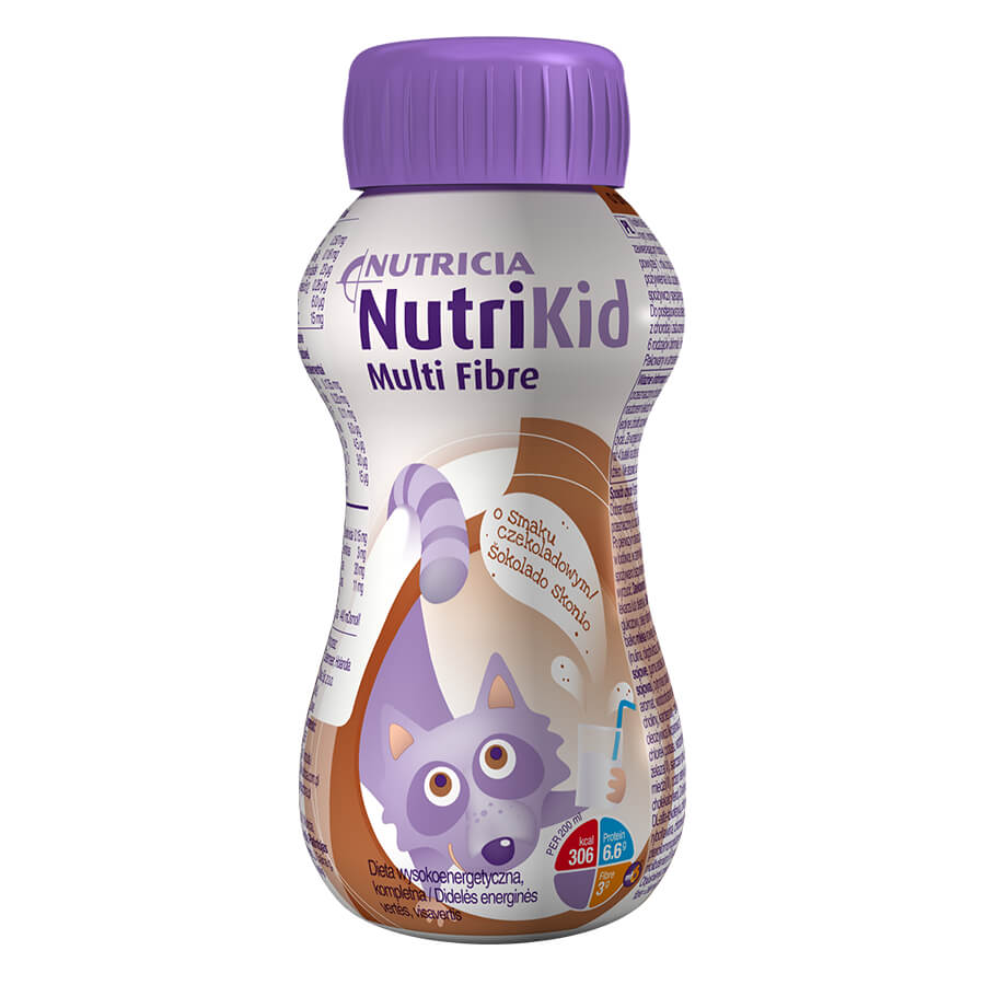 NutriKid Multi Fibre, o smaku czekoladowym, 200 ml
