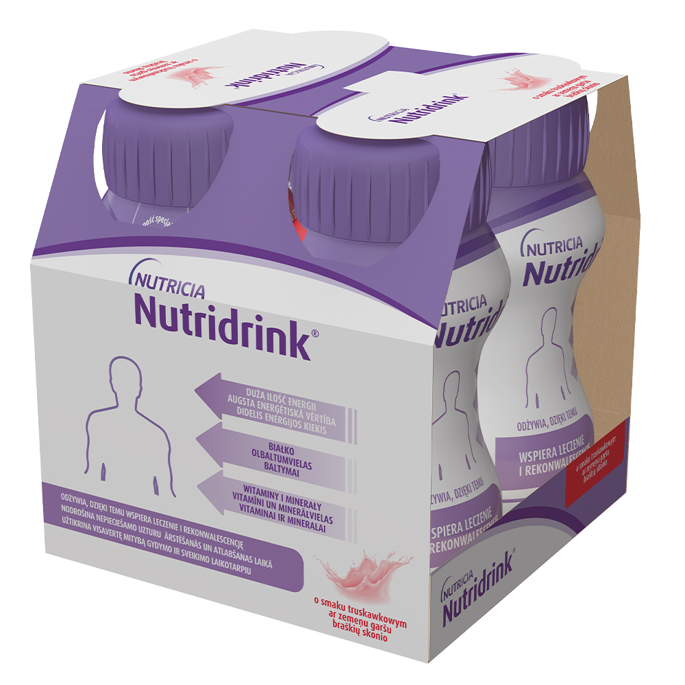 Nutridrink , o smaku truskawkowym, 4 x 125 ml
