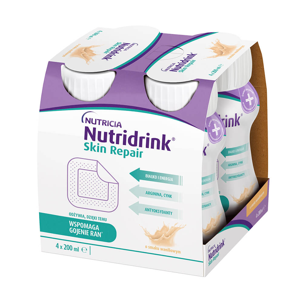 Nutridrink Skin Repair , o smaku waniliowym, 4 x 200 ml