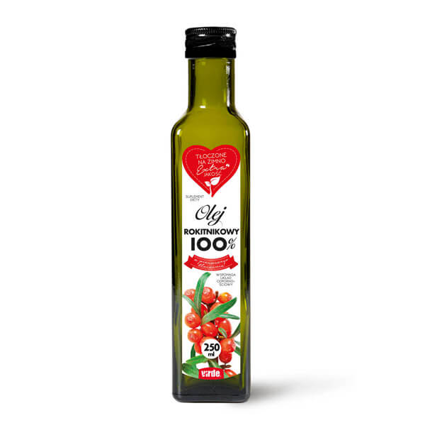 Olej rokitnikowy , ze składnikami wspierającymi działanie układu pokarmowego, 250 ml
