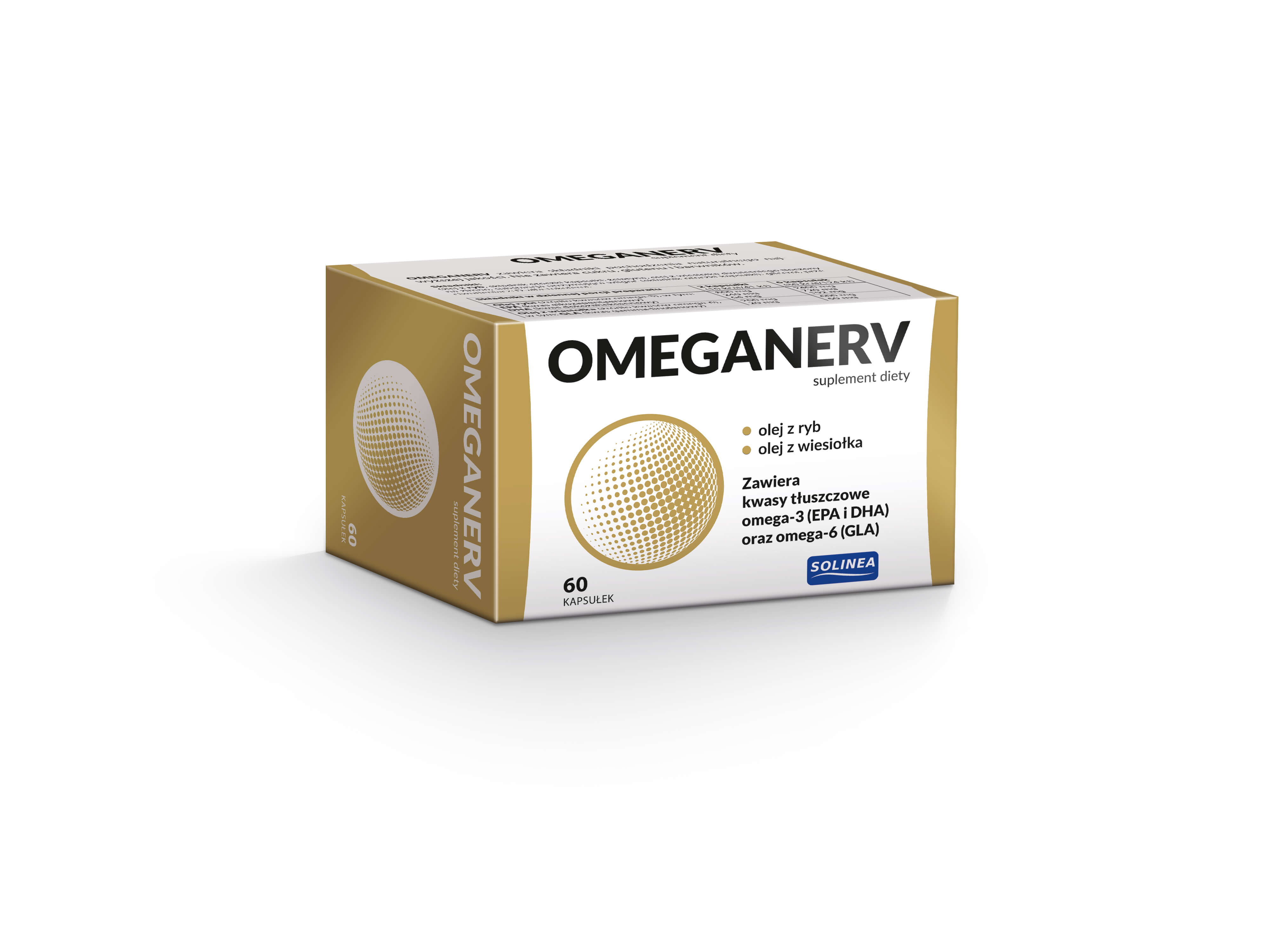 Omeganerv, kapsułki zawierające kwasy tłuszczowe Omega-3 i Omega-6, 60 szt.