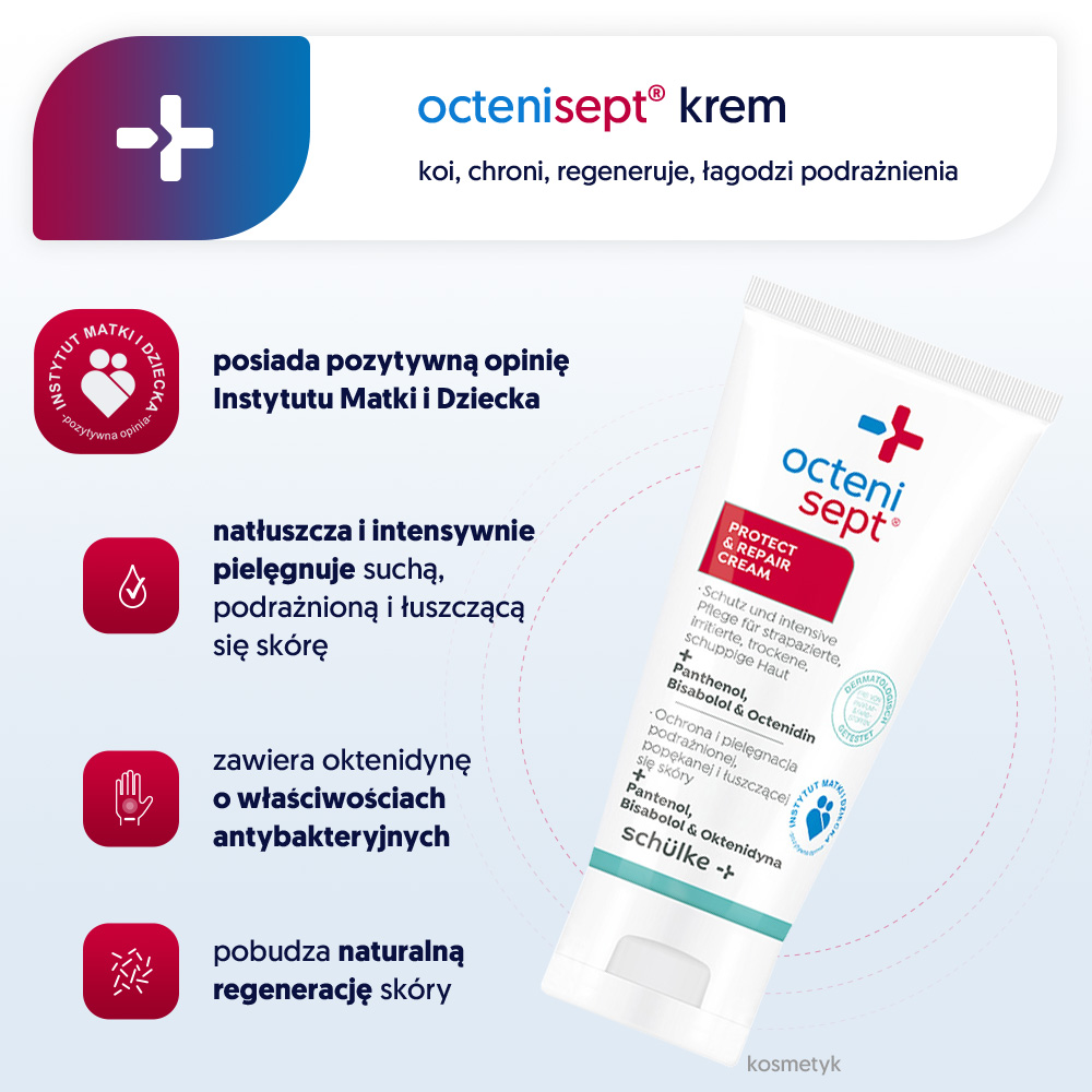 Octenisept Protect & Repair, krem łagodzący suchą, popękaną skórę, 50 ml