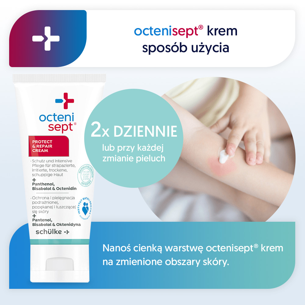 Octenisept Protect & Repair, krem łagodzący suchą, popękaną skórę, 50 ml