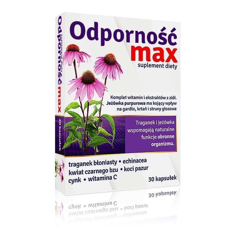 Odporność max , kapsułki z kompleksem witamin i ziół wspomagających odporność, 30 szt.